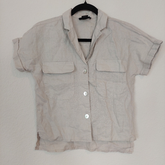 Tahari Linen Button Down Shirt Size XS - Picture 1 of 8
